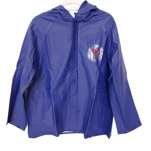 Rainfair Wilderness Gear Men's Size Large Blue Stadium Raincoat Jacket Hood